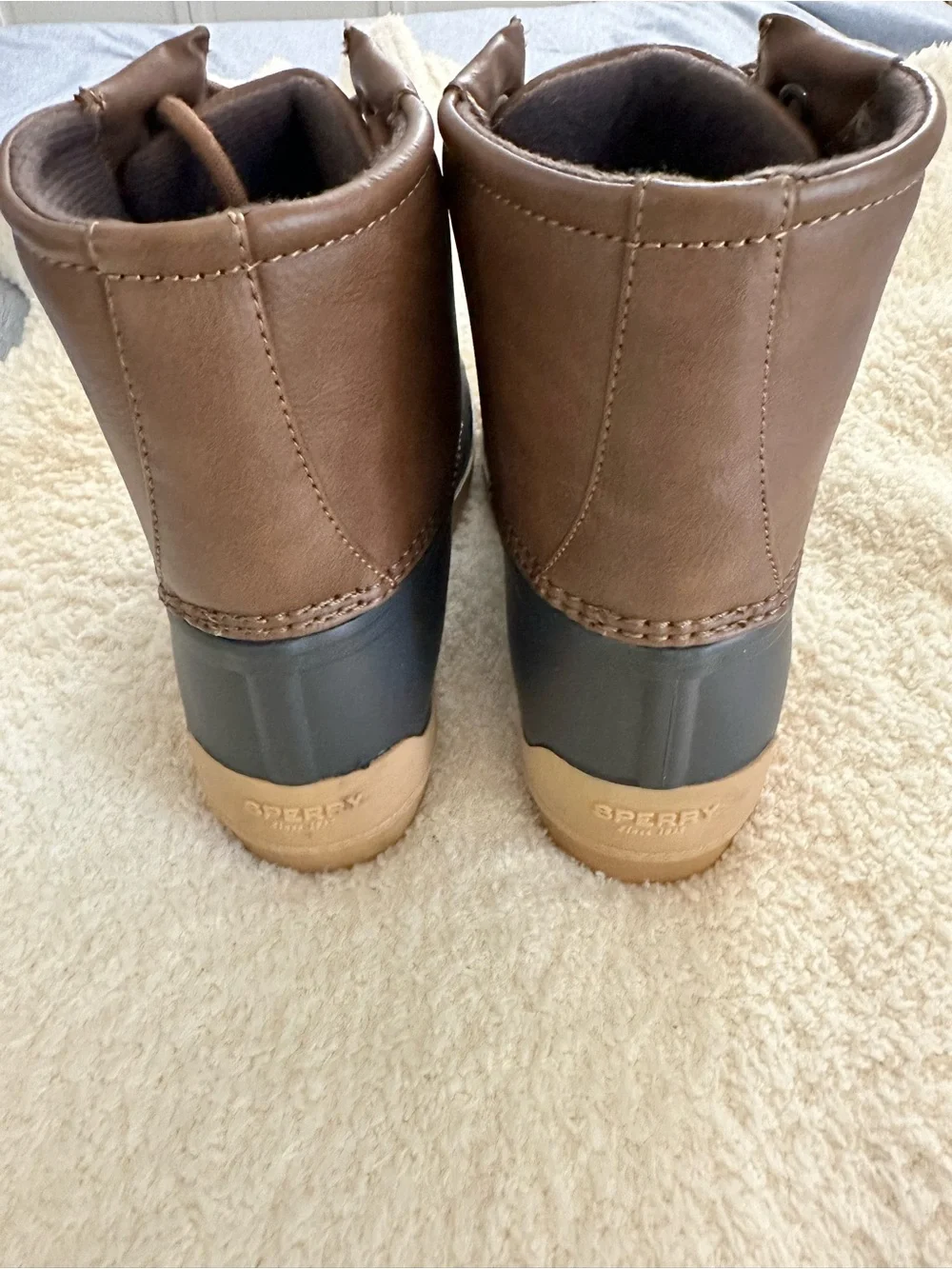 Sperry Brown and Black Lace-Up Rain & Snow Boots